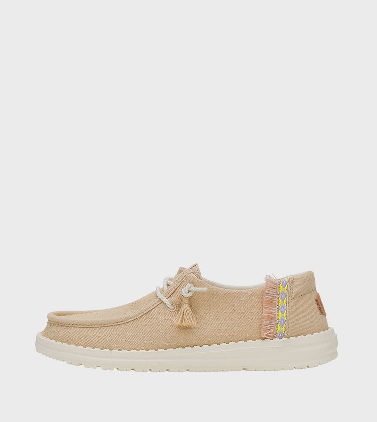 WENDY Textured Canvas Slip-On Shoes
