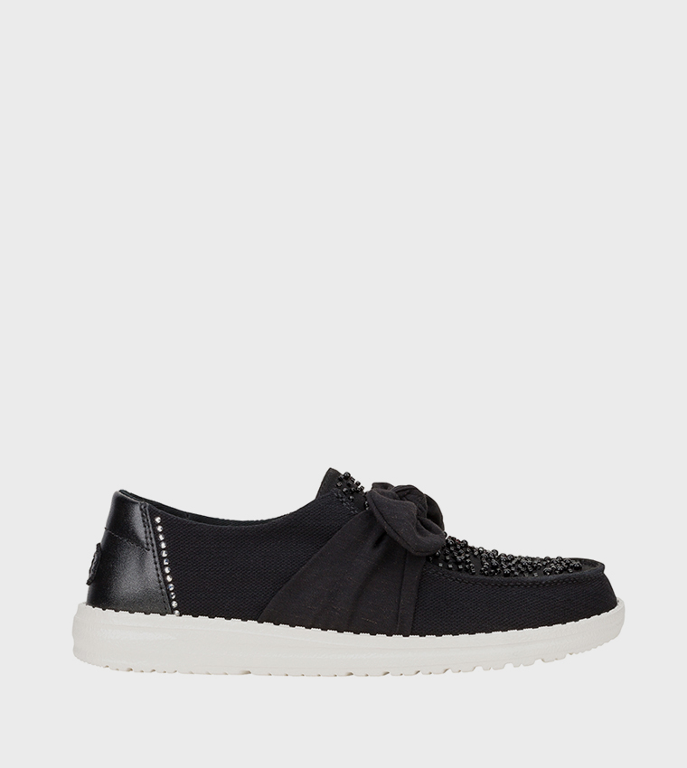 WENDY Bow Embellished Slip-On Shoes