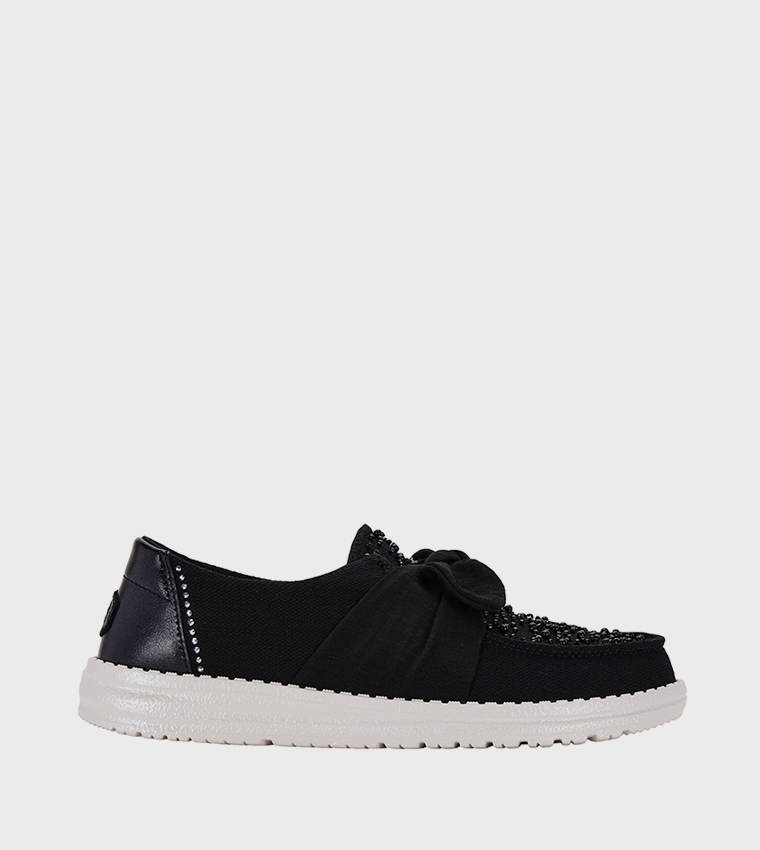 WENDY Bow Embellished Slip-On Shoes