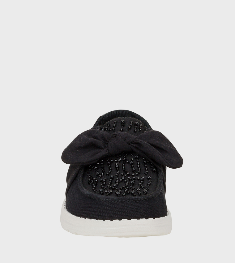 WENDY Bow Embellished Slip-On Shoes