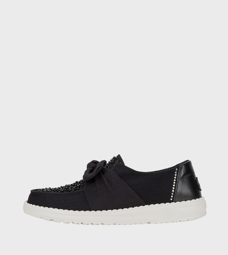WENDY Bow Embellished Slip-On Shoes