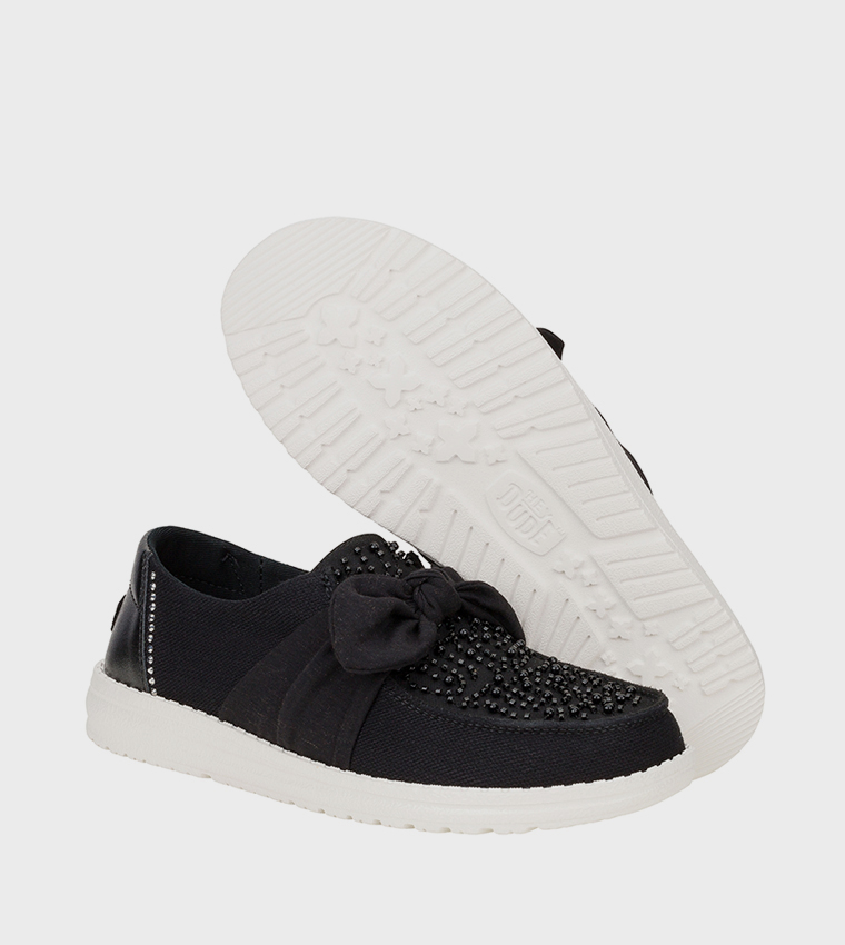 WENDY Bow Embellished Slip-On Shoes