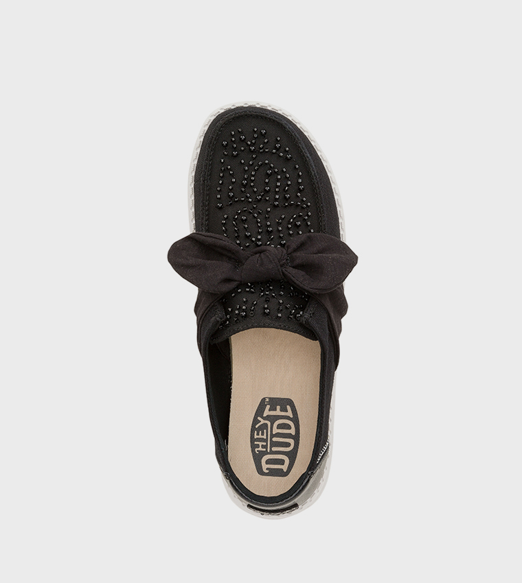 WENDY Bow Embellished Slip-On Shoes
