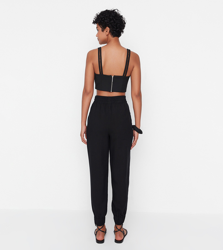 Buy Trendyol High Waist Jogger Pants In Black 6thStreet Bahrain