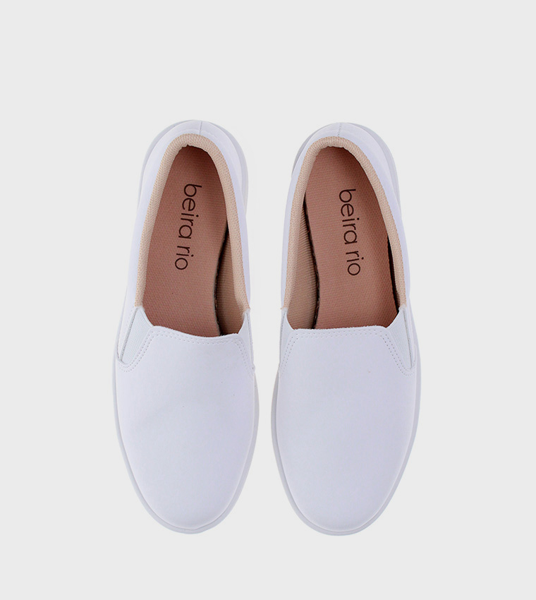 Textured Round Toe Slip-On Shoes