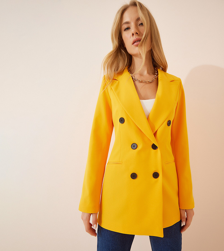 Yellow double sale breasted jacket