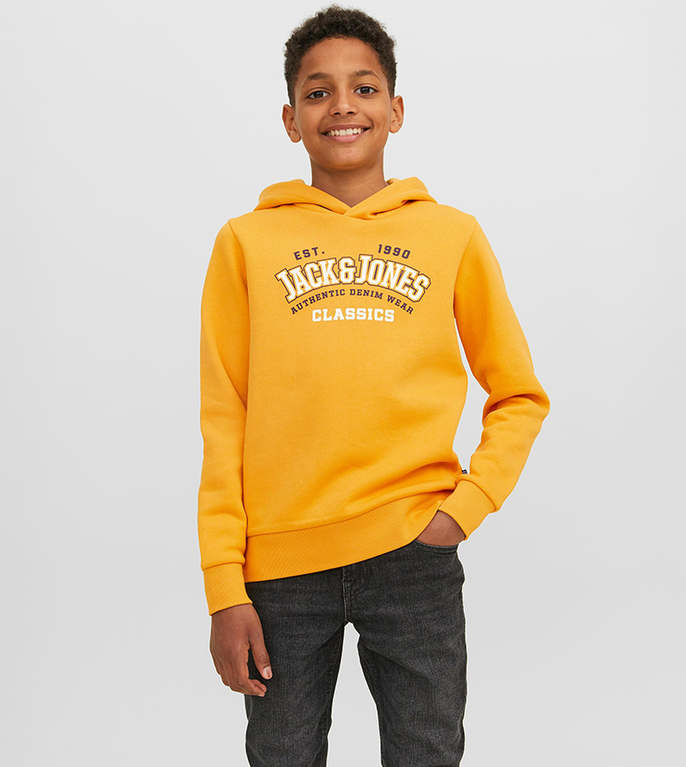 Buy Jack Jones Printed Long Sleeves Hoodie In Orange 6thStreet UAE