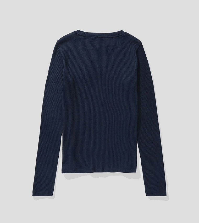 Ribbed Long Sleeves Top