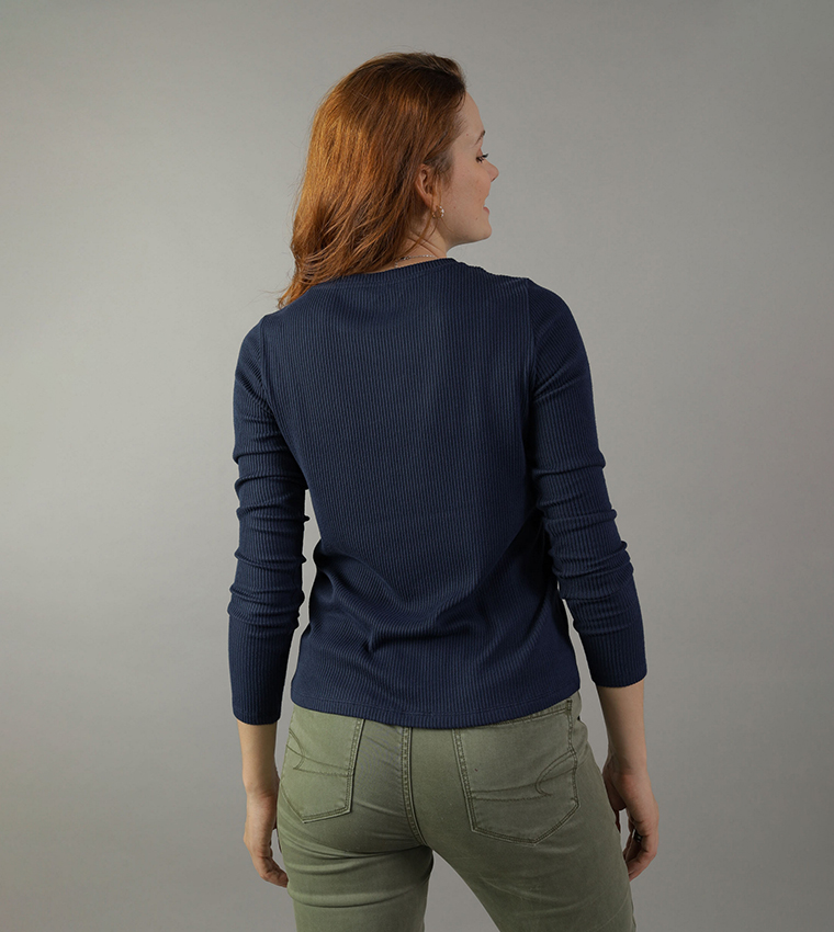 Ribbed Long Sleeves Top