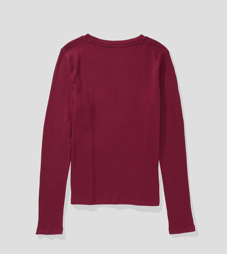 Ribbed Long Sleeves Top