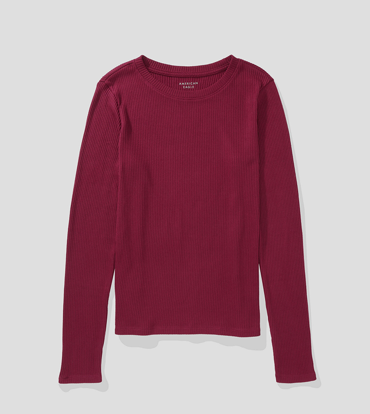 Ribbed Long Sleeves Top