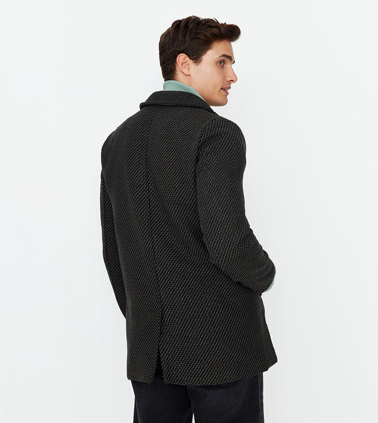 TRENDYOL Herren Jacke Regular Fit - Graue Webstoff Jacke - Größe 54