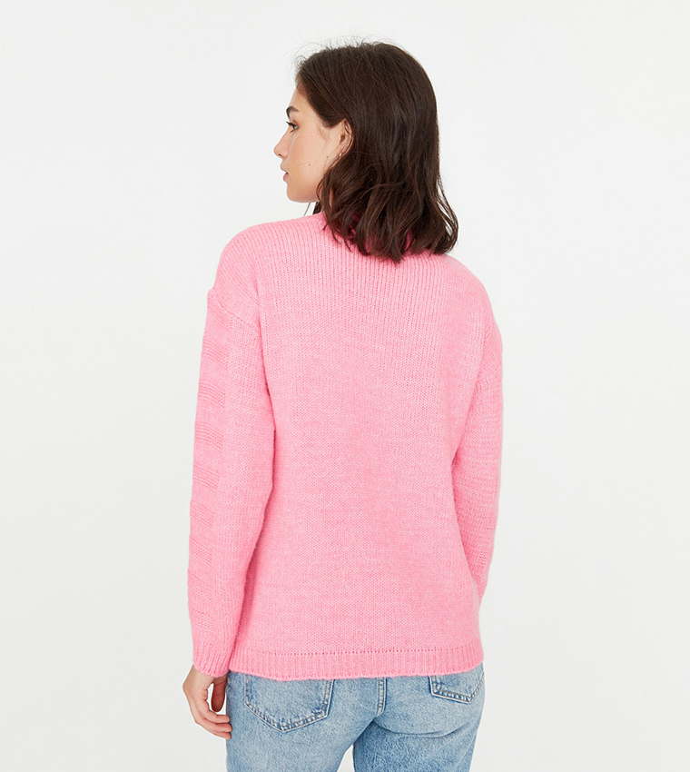 Buy Trendyol Solid Mock Neck Sweater In 