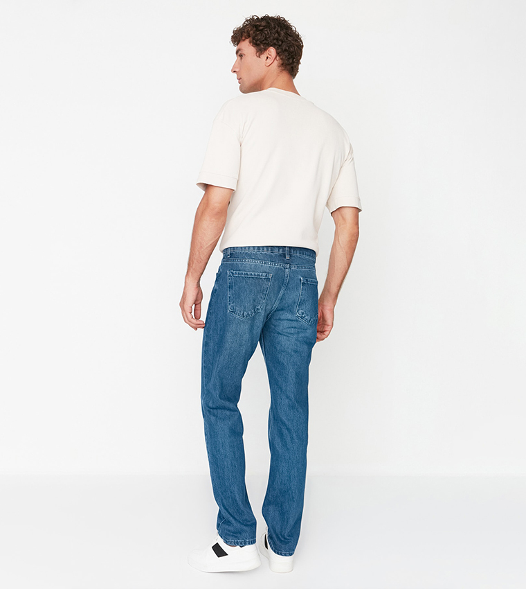 Mid Rise Straight Fit Jeans