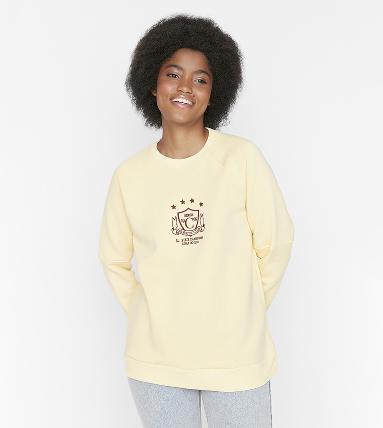 Yellow oversized sweatshirt outlet