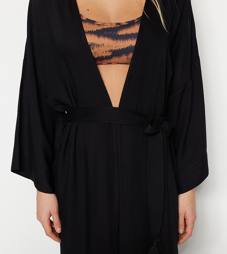 Maxi black kimono cheap