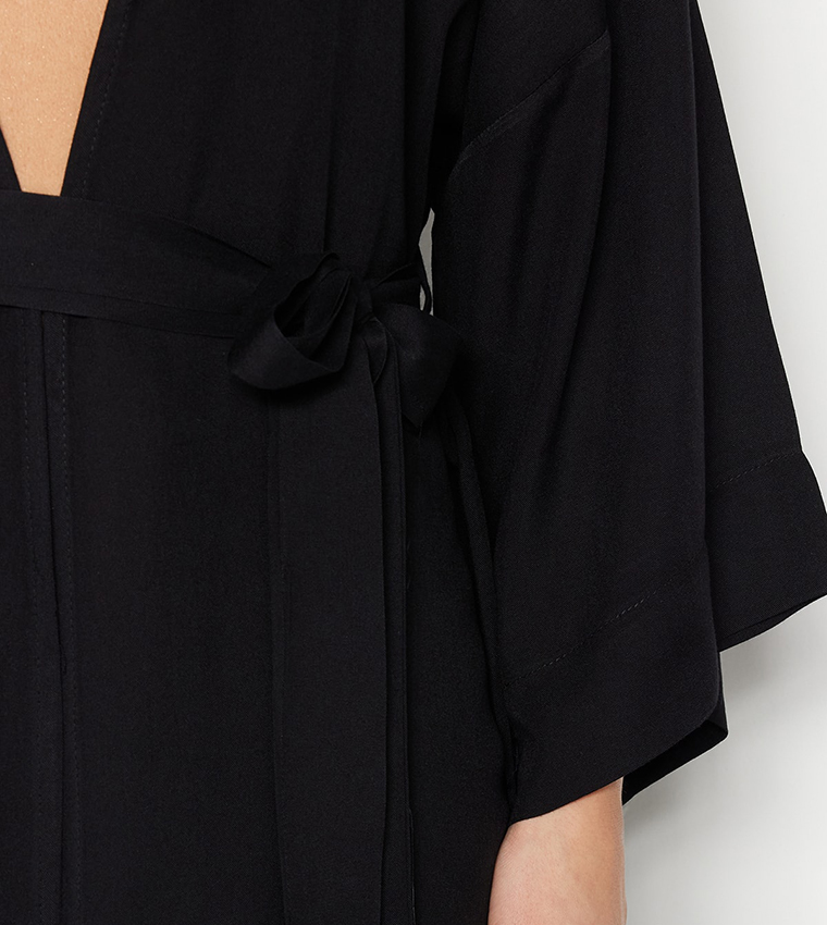 Maxi black kimono best sale