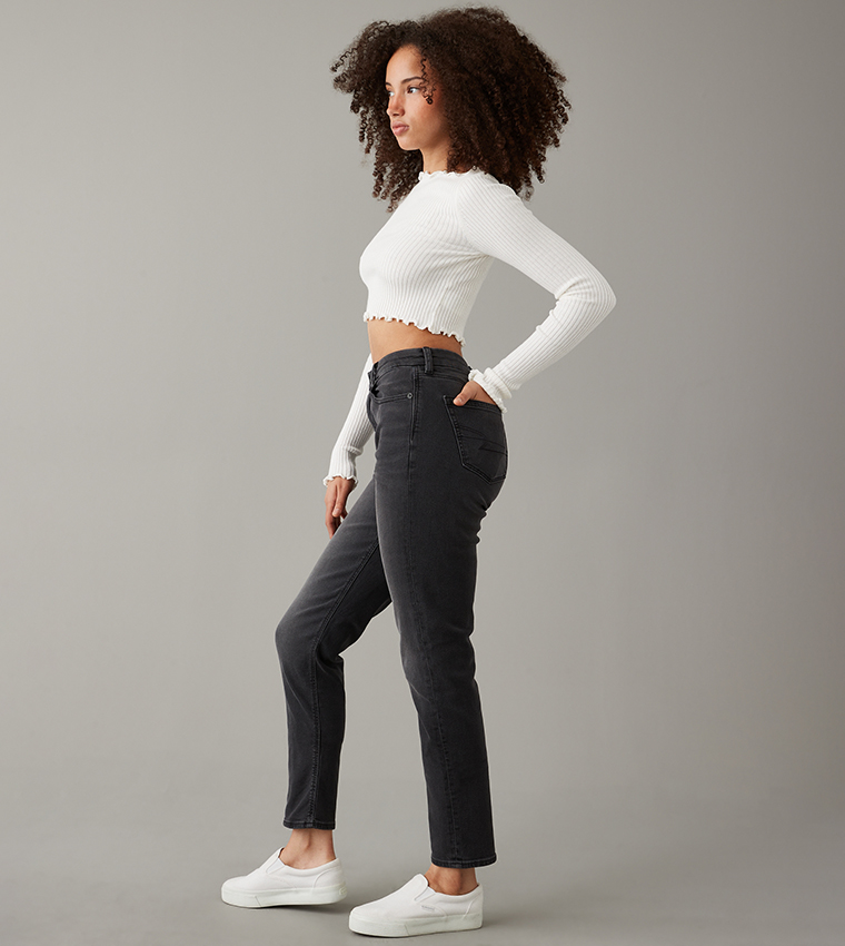 Washed Mom Fit Jeans