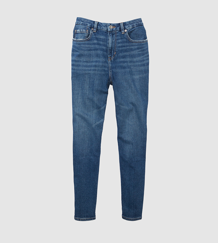Buy American Eagle Stretch Mom Fit Jeans In Blue 6thStreet Bahrain