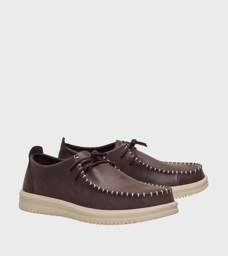 WALLY NXT Moc Leather Slip-On Shoes