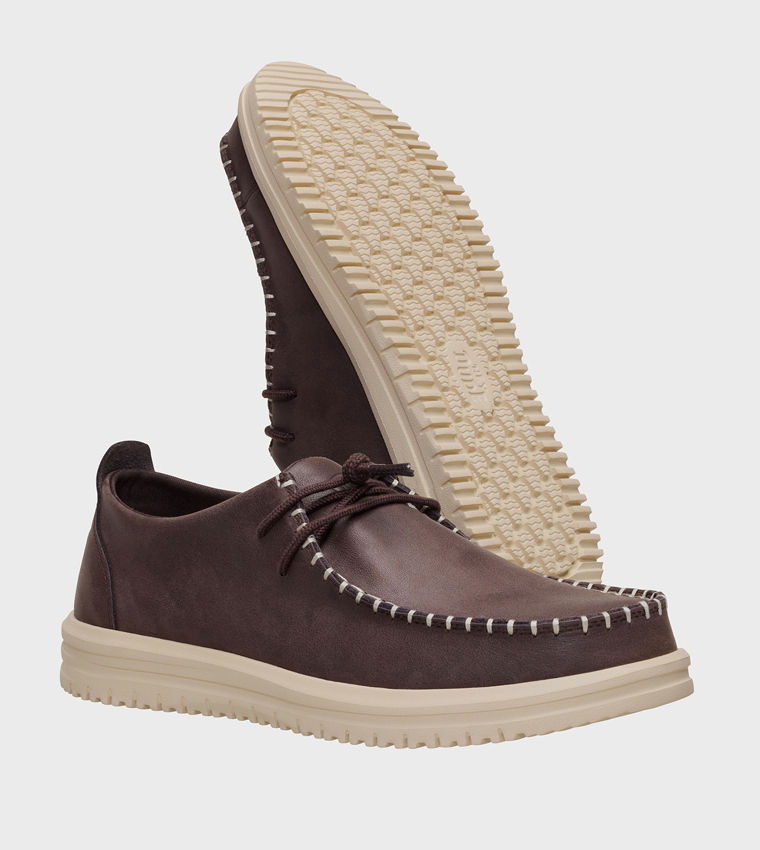 WALLY NXT Moc Leather Slip-On Shoes