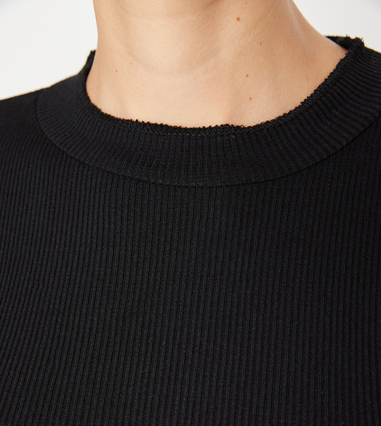 Flared Sleeves Knitted Snap Bodysuit Top