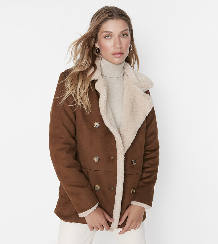 Plush sherpa deals peacoat