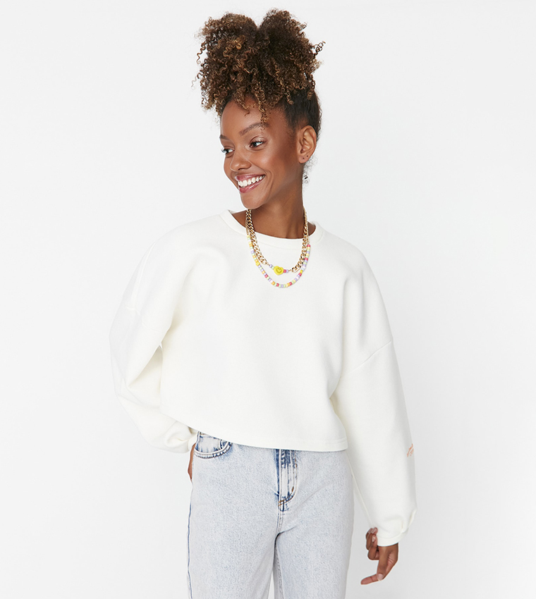 CROP SWEATSHIRT - SOLID