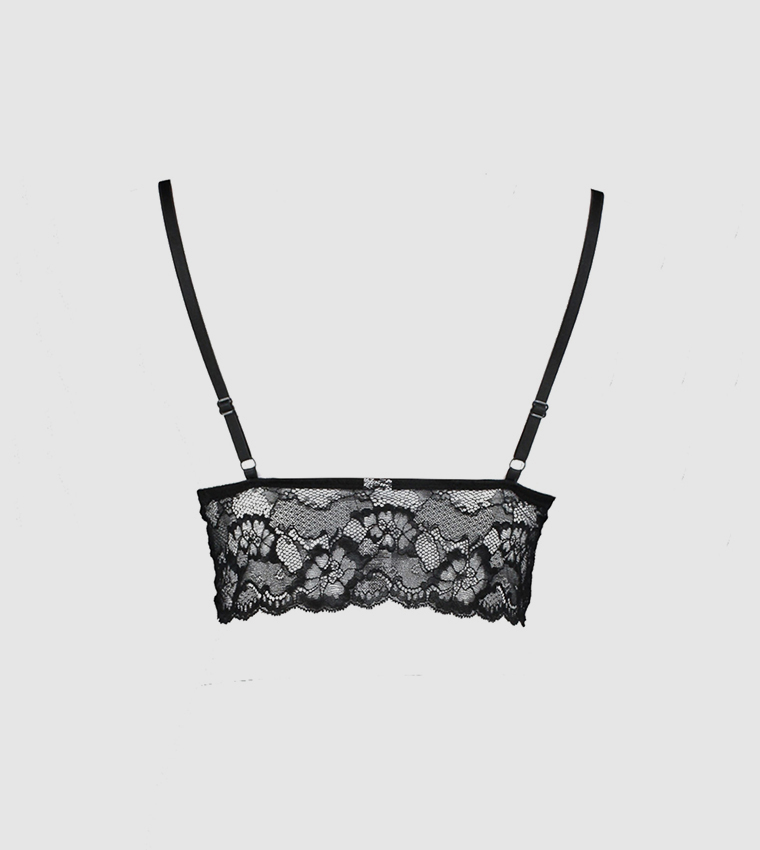 Buy Trendyol Piping Detailed Lace Bralette In Black