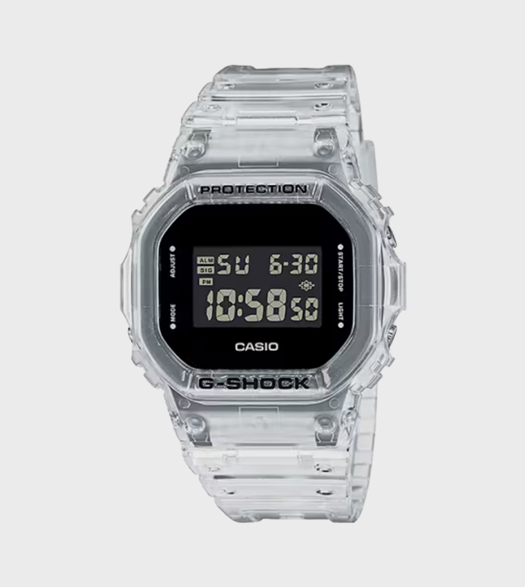 Square Dial Resin Strap Digital Watch