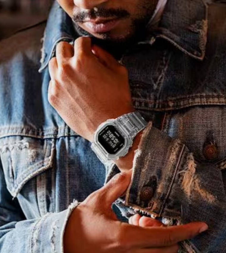 Square Dial Resin Strap Digital Watch