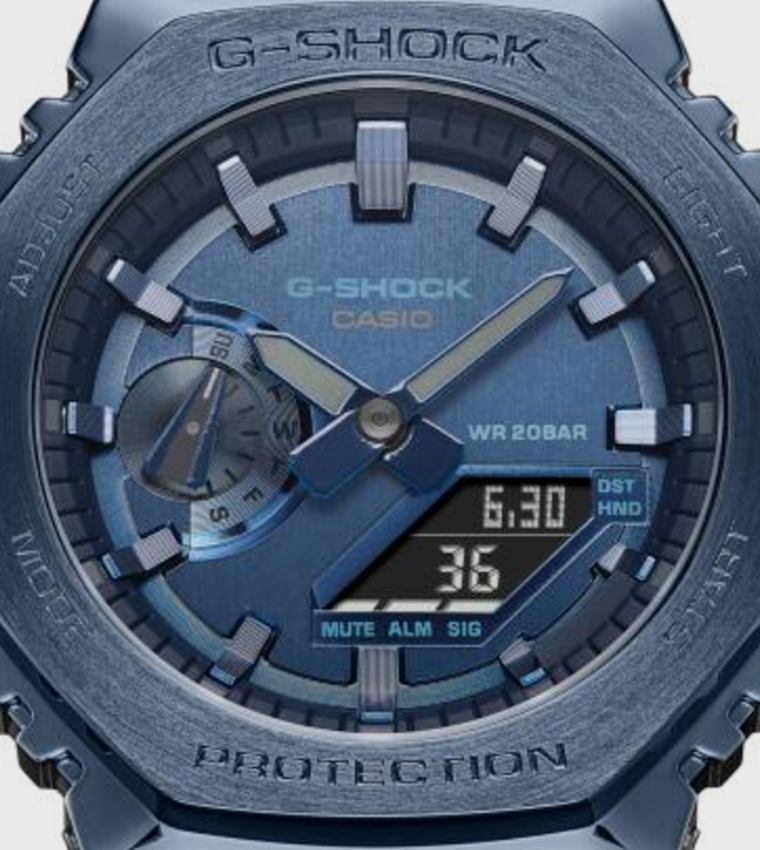 Navy Dial Resin Strap Hybrid Watch