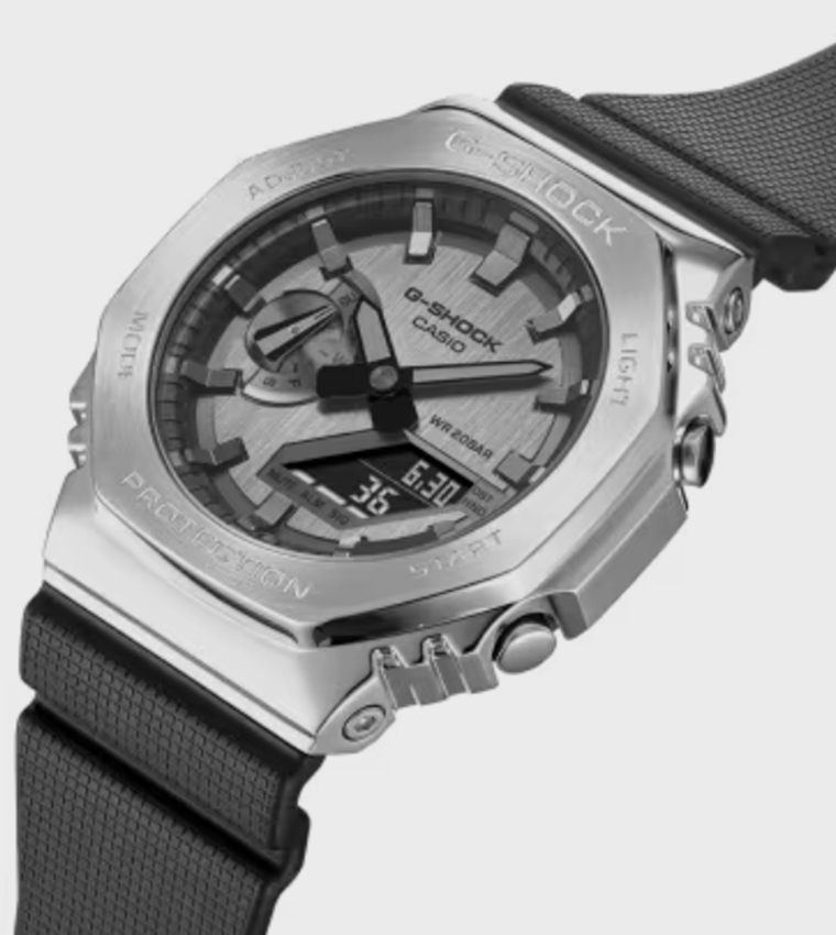 Grey Dial Resin Strap Hybrid Watch