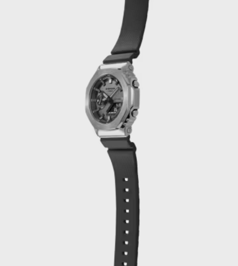 Grey Dial Resin Strap Hybrid Watch