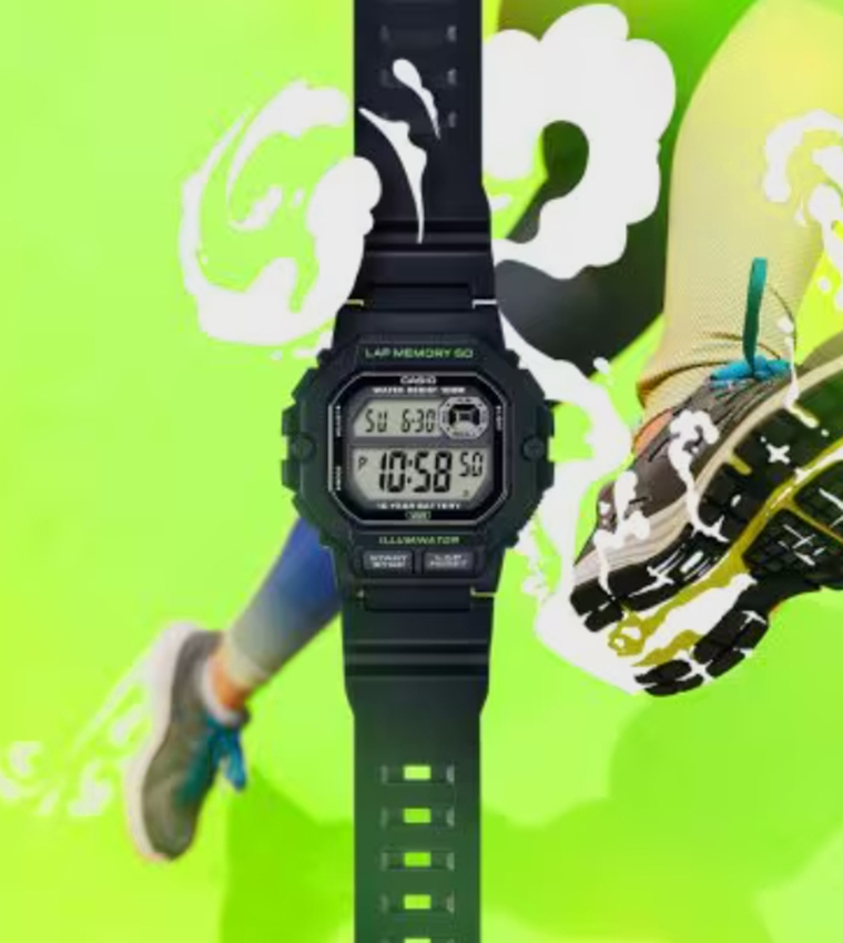 Square Dial Resin Strap Digital Watch