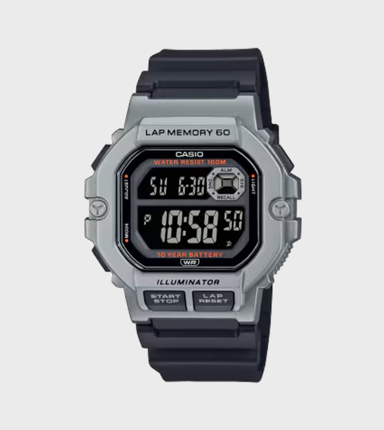 Black Dial Resin Strap Digital Watch