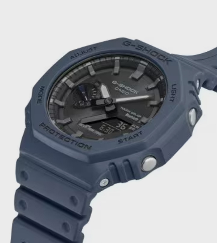 Grey Dial Resin Strap Hybrid Watch