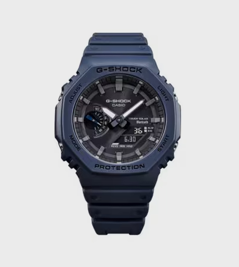 Grey Dial Resin Strap Hybrid Watch