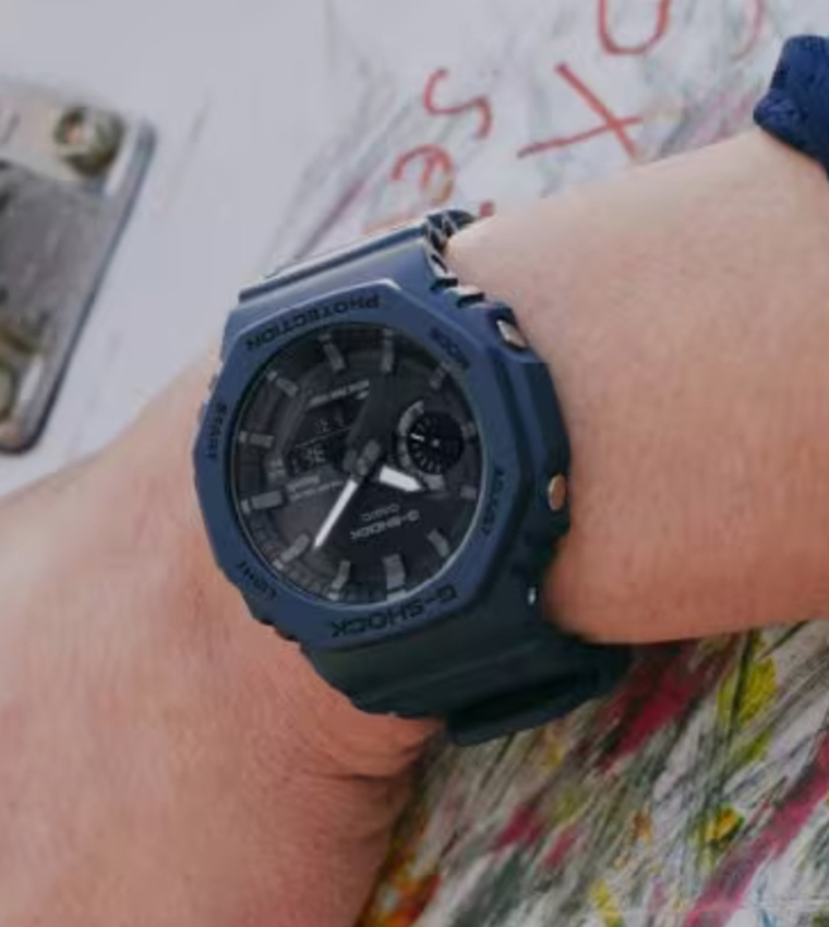 Grey Dial Resin Strap Hybrid Watch