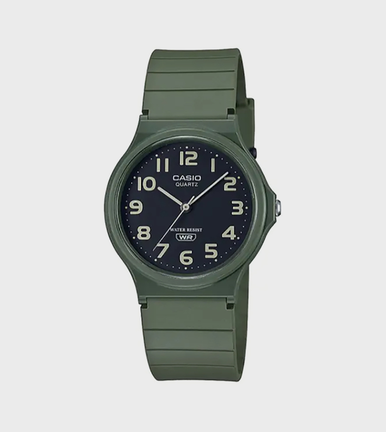 Black Dial Resin Strap Analog Watch