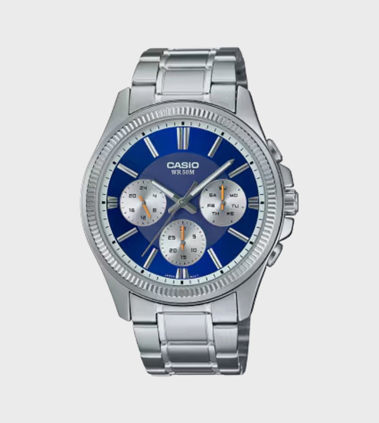 Navy Dial Stainless Steel Strap Analog Watch