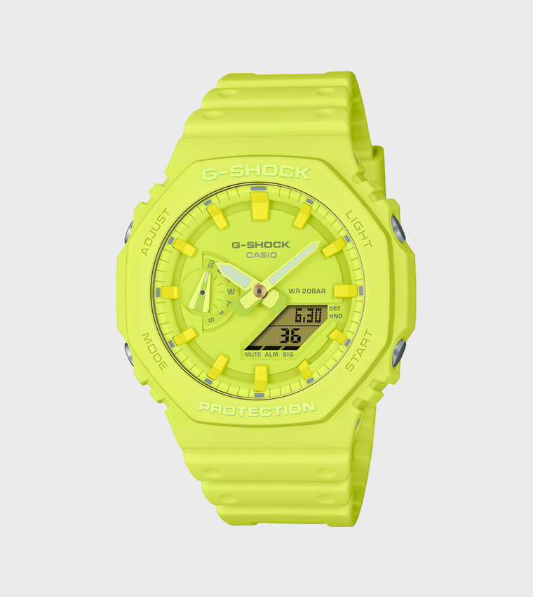 Green Dial Resin Strap Hybrid Watch