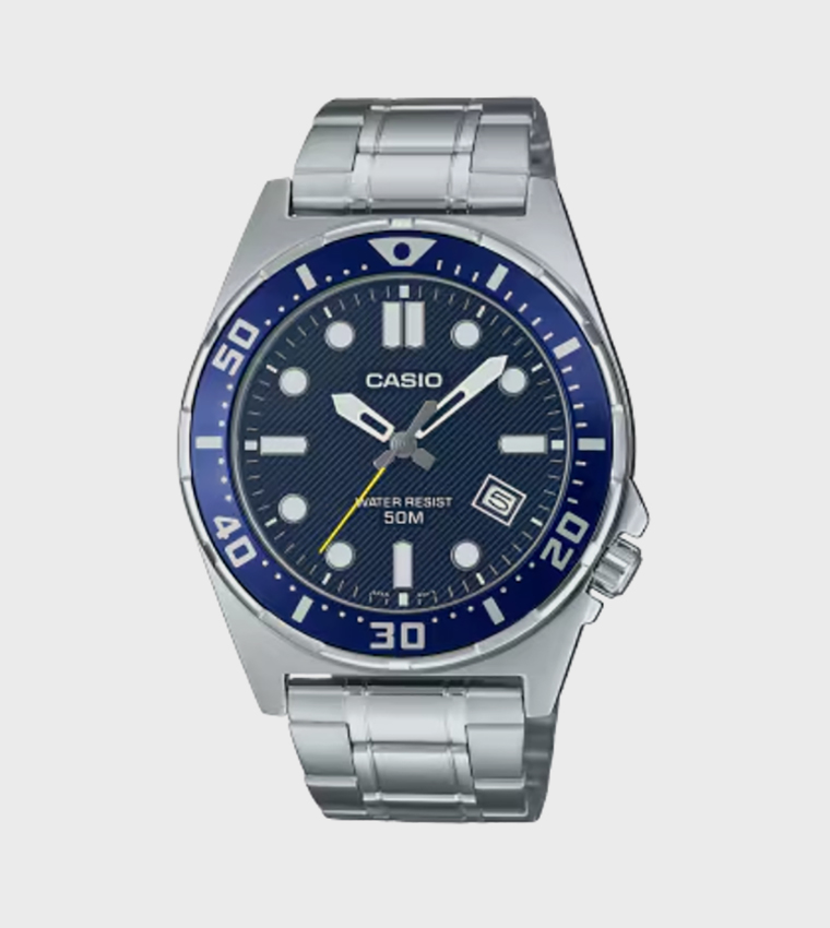Navy Dial Stainless Steel Strap Analog Watch