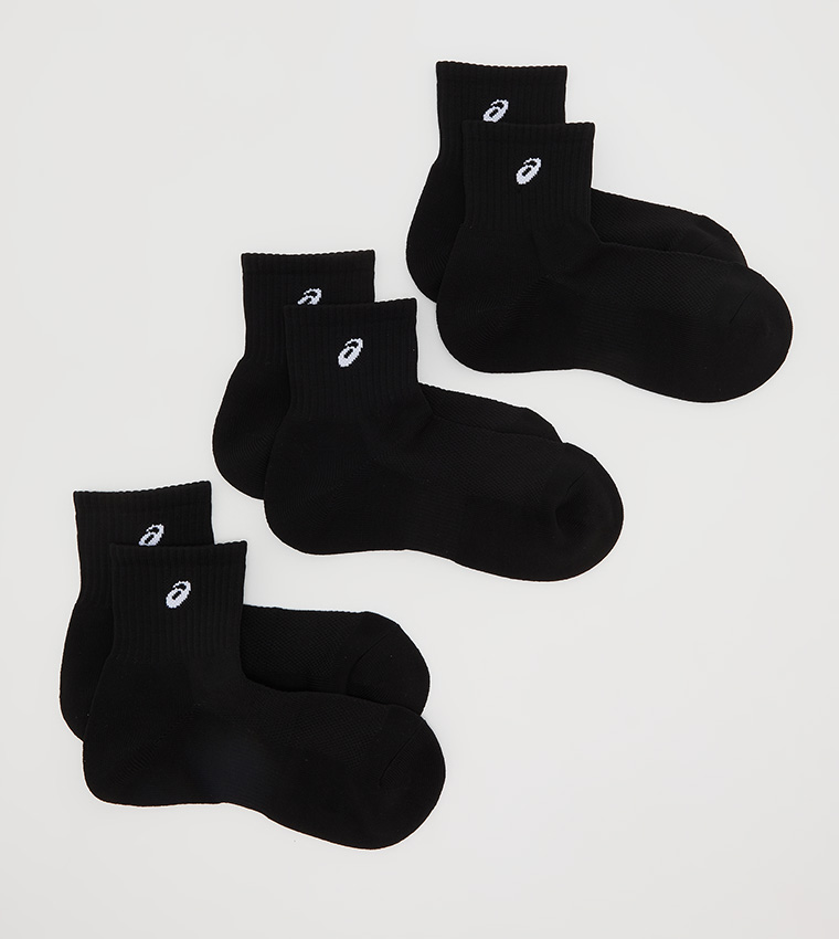 Asics black quarter socks hotsell