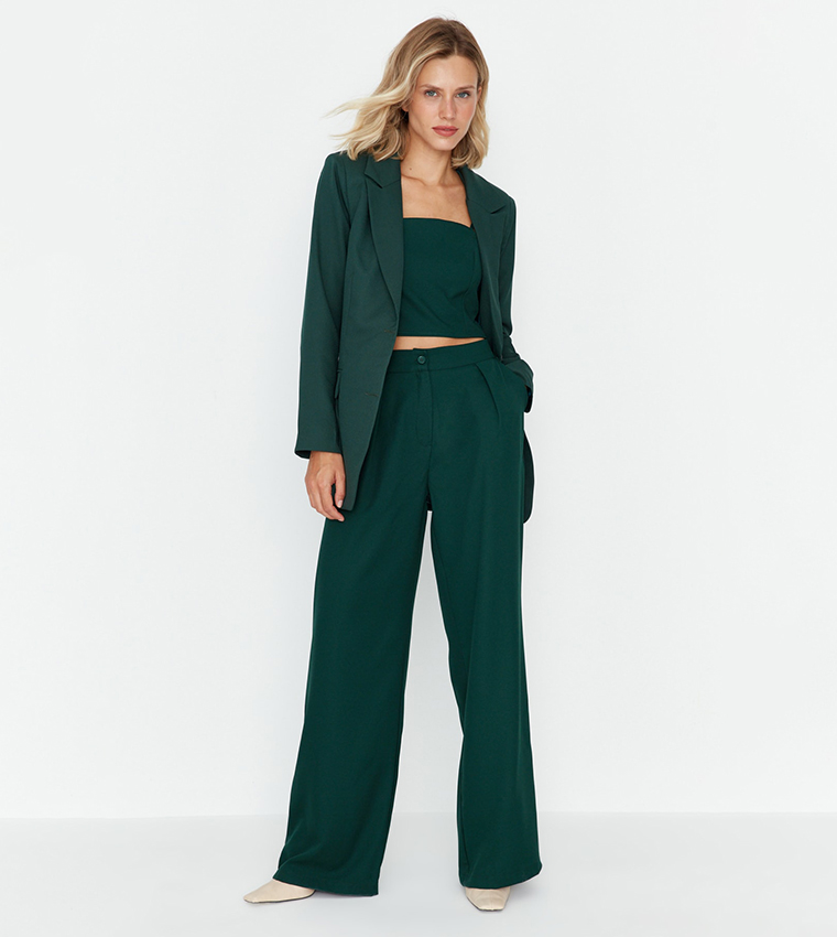 Solid Wide Leg Trousers