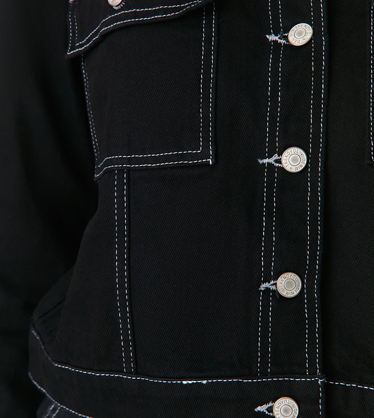 White stitch hot sale denim jacket