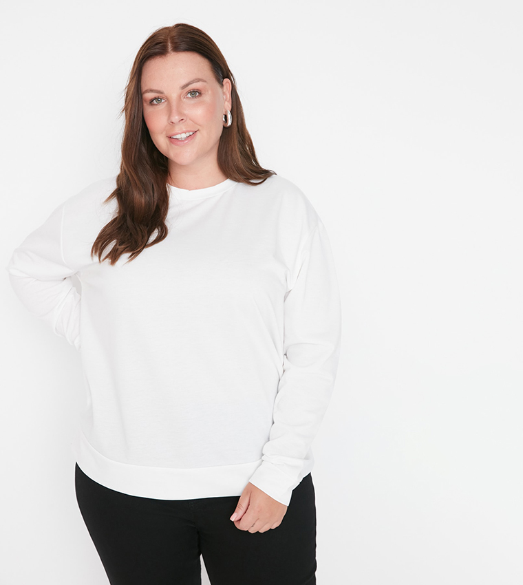 Basic white sweatshirt on sale