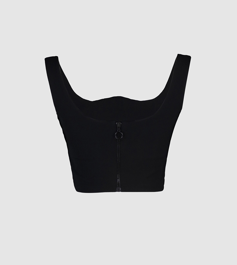 Strap Sleeves Basic Crop Top 