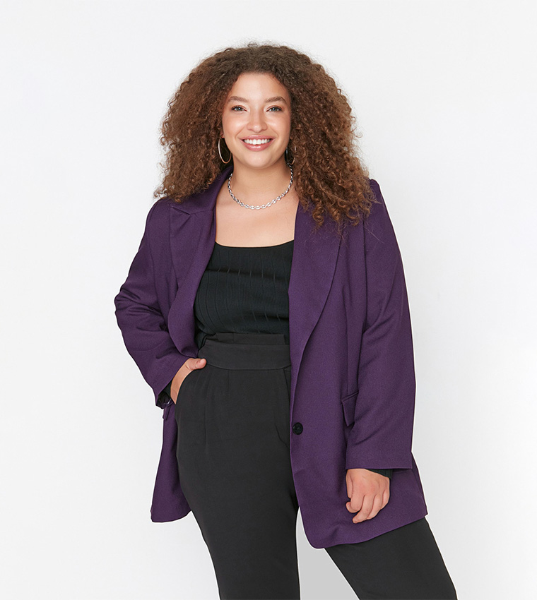 Plus size womens outlet purple blazer