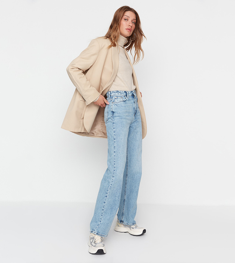 High Waist Straight Jeans